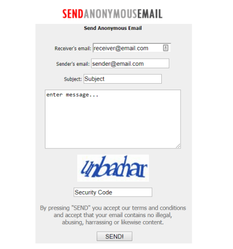 send anonymous email fake email
