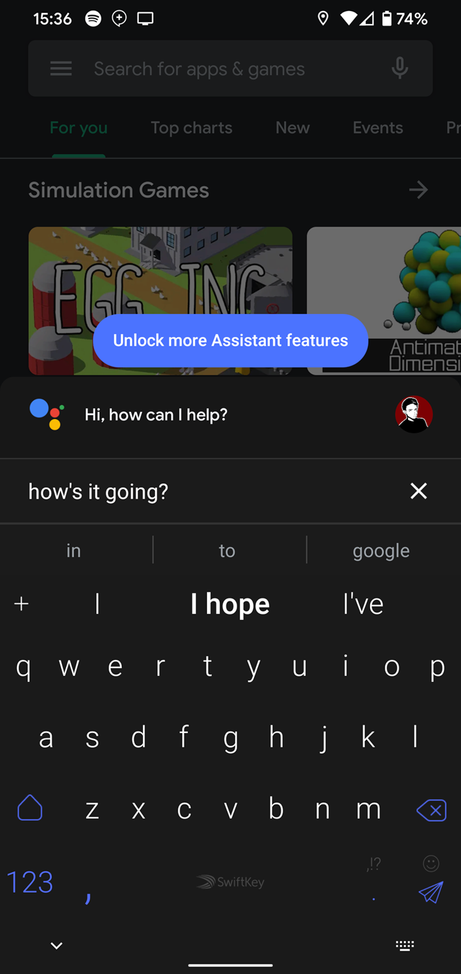 Google Assistant Text Entry