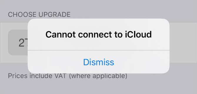 kan inte ansluta till iCloud iPhone alert