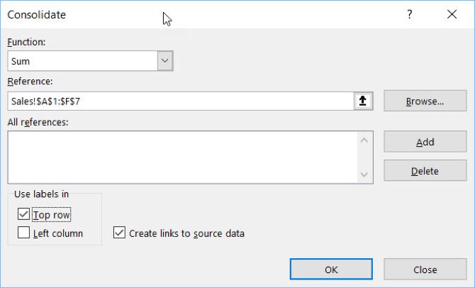 consolidate worksheets in excel for mac