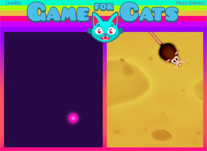 Game for Cats Home Screen with two modes