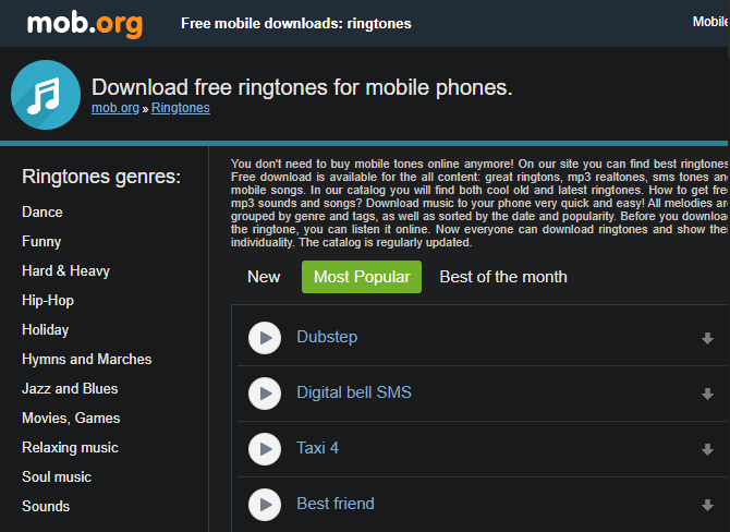 Mob Org Ringtones Collection