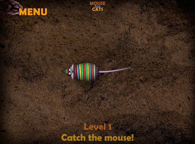 Mouse for Cats Level 1 with mouse and menu button