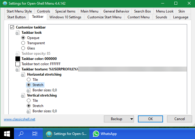 Open Shell Windows XP Taskbar