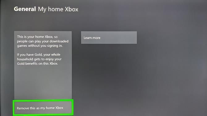Xbox One Home Xbox Setting