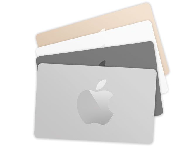 An image showing the Apple Store gift card colors