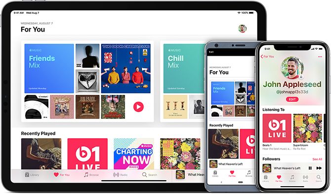 An image of the Apple Music subscription across different devices