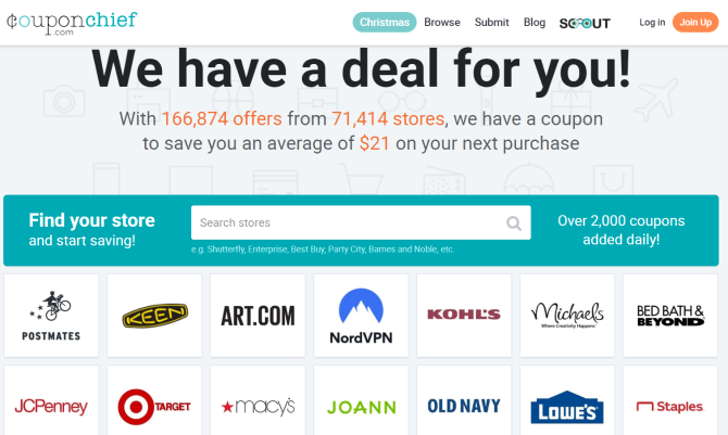 Coupon Chief Coupon Codes Site