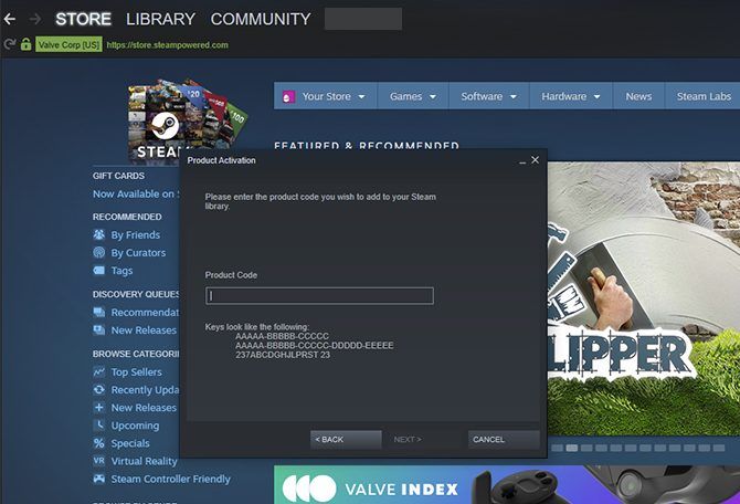 Discounted Game Keys - using a key in Steam
