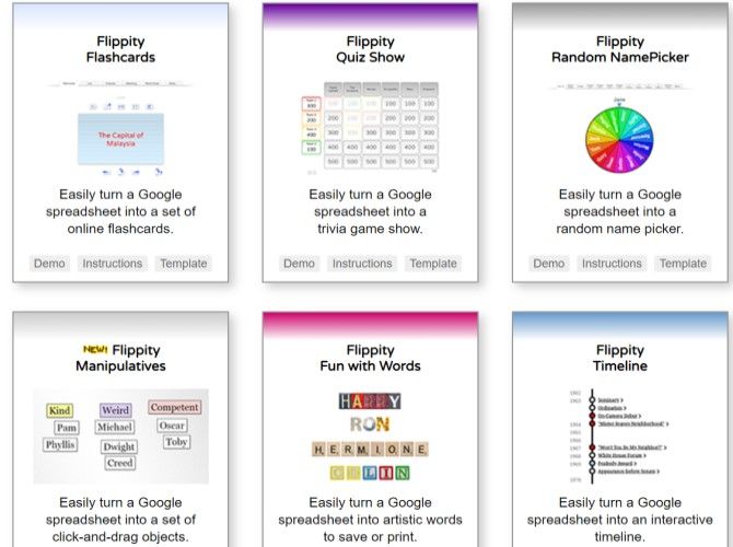 Flippity Google Sheets Template Flashcards