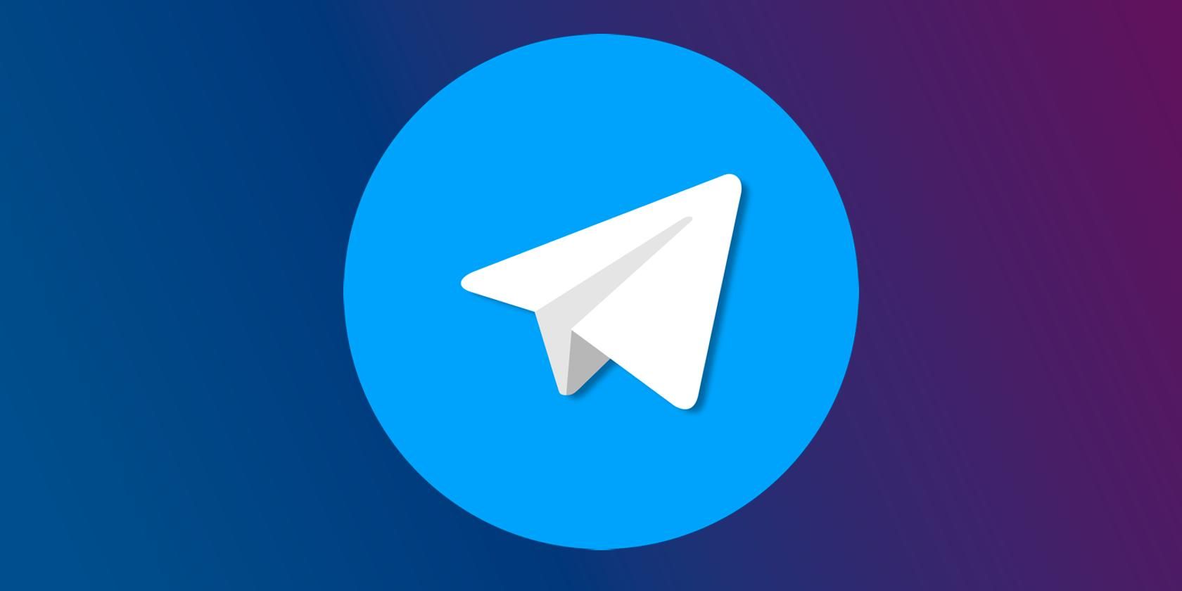 Picture of the Telegram logo on a purple/blue background