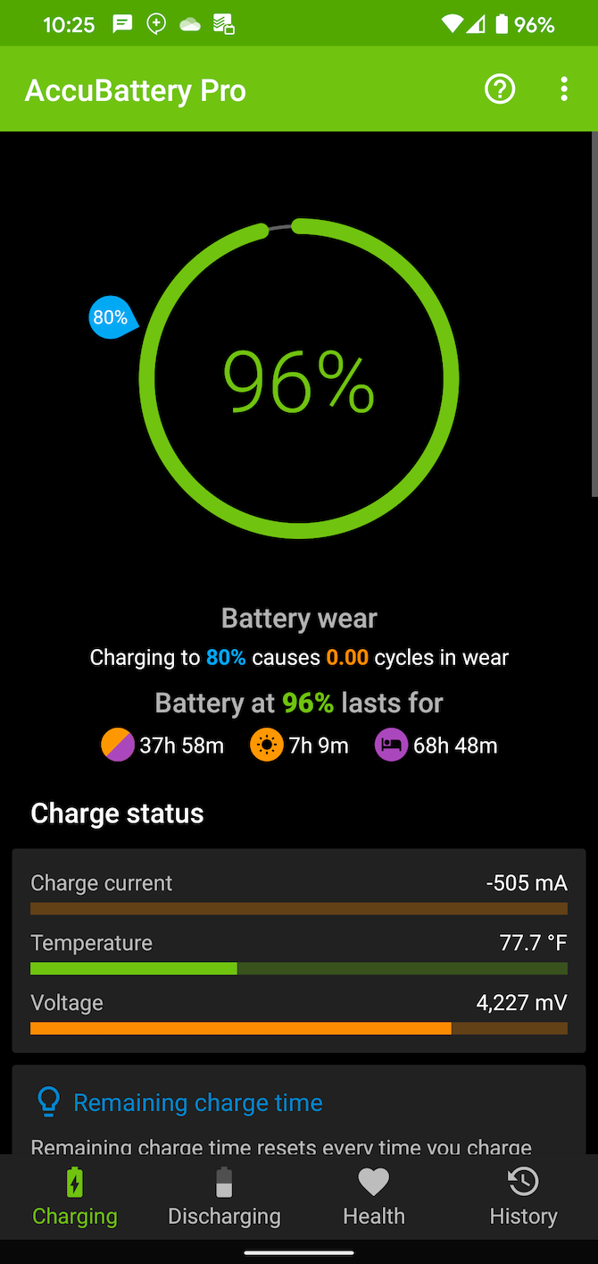 AccuBattery Charging Tab Slider