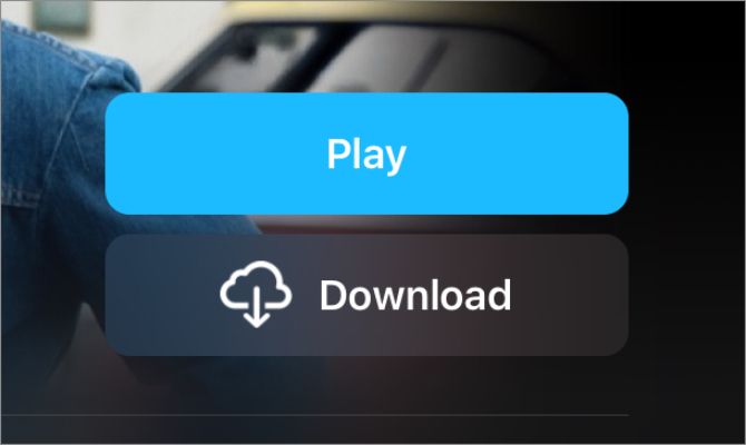 Apple TV app Play and Download buttons