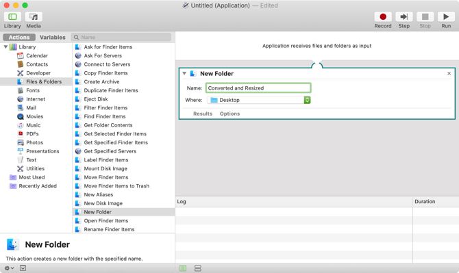 Create New Folder Automator Mac