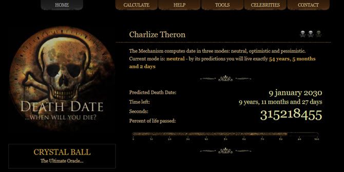 Death Date website to predict the date of your death