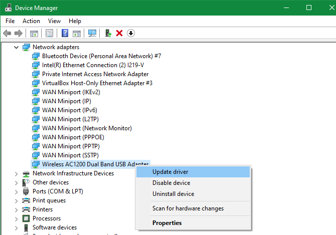Device Manager Update Wireless Driver