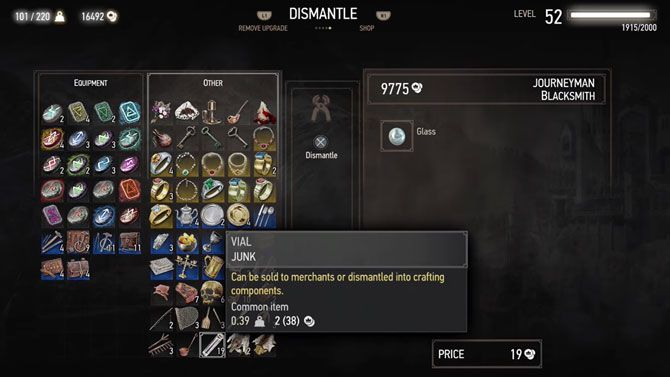witcher 3 dismantling loot
