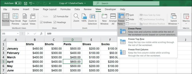 how do you freeze the top row in excel for mac
