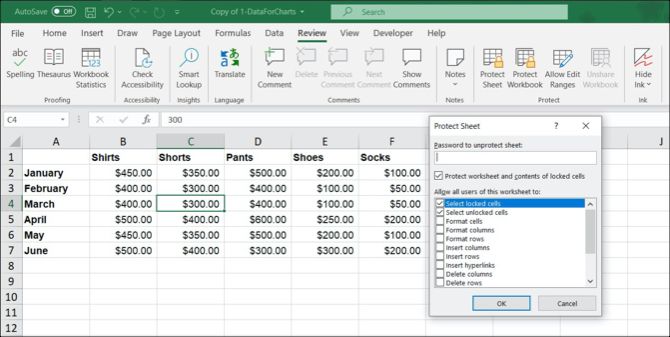 Excel Protect Sheet