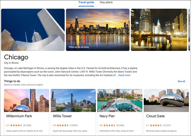 Google Flights Explore - Chicago