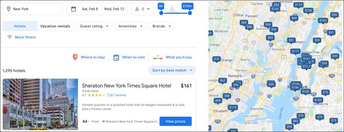 Google Flights Find Hotels