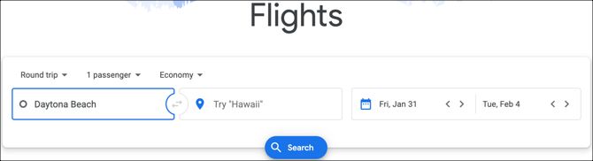 Google Flights Search
