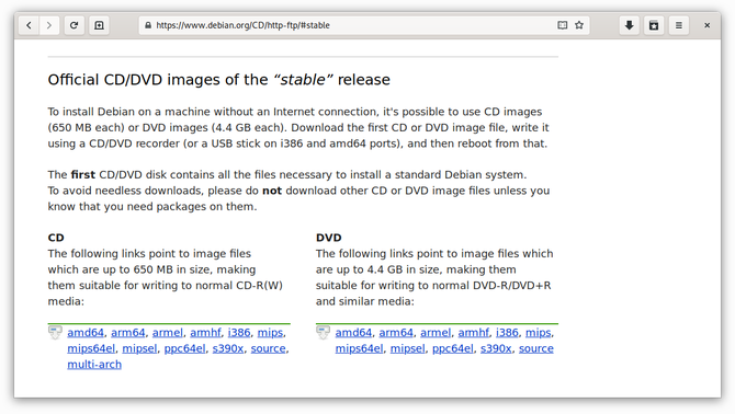 Debian DVD download with more software