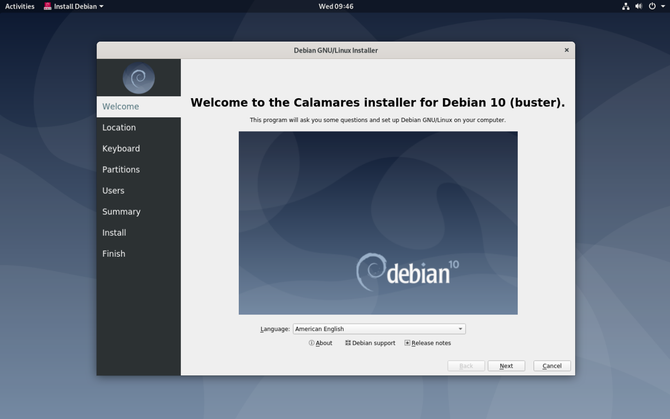Debian GNOME Live CD installation process