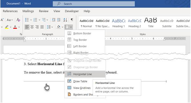 How To Insert A Horizontal Or Vertical Line In Microsoft Word