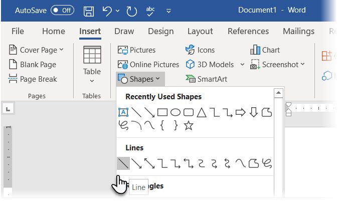 word 2016 for mac insert horizontal line