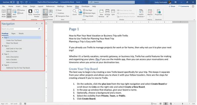 How To Move Reorder And Rearrange Pages In Microsoft Word