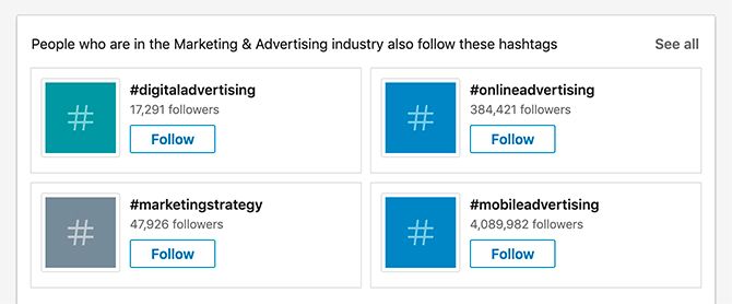 Follow Hashtags on LinkedIn