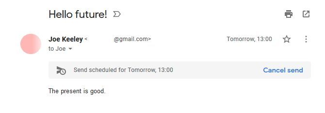 Cancel a scheduled email in Gmail