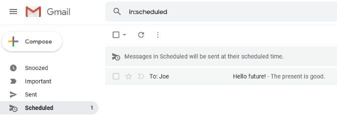 Scheduled email folder in Gmail desktop