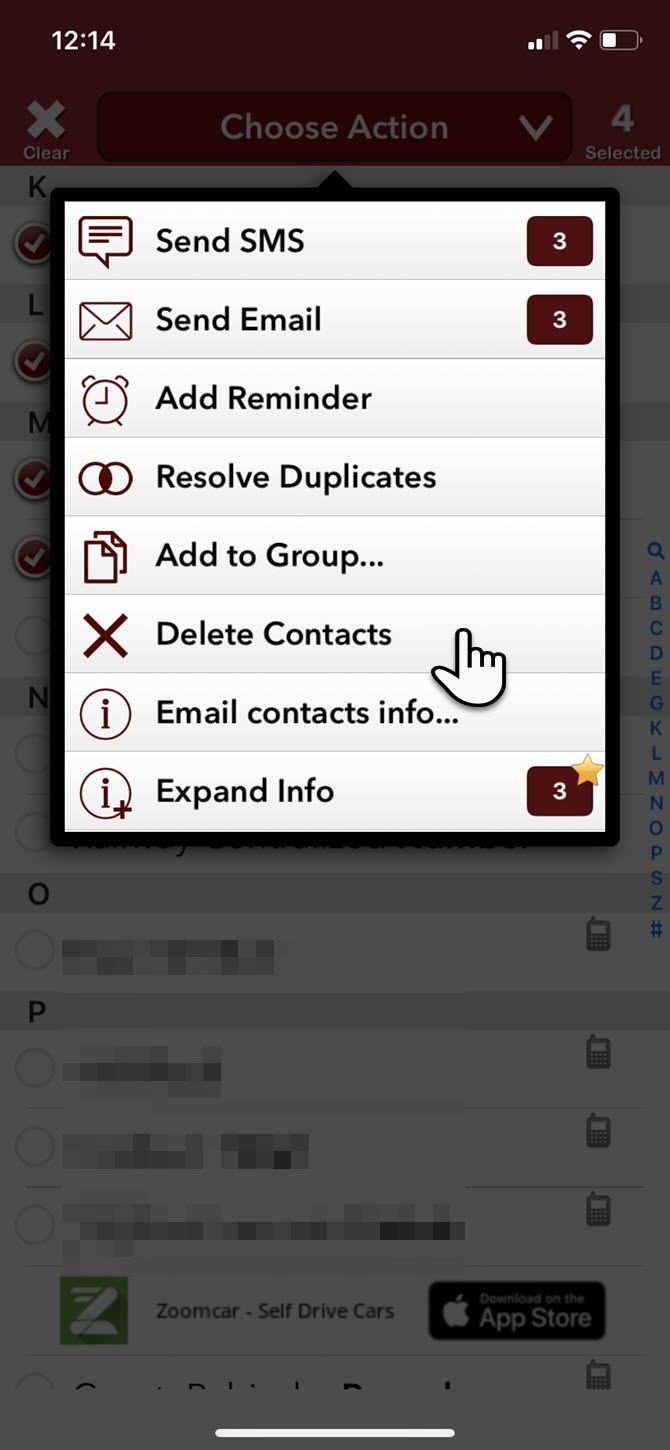Screenshot of the Groups app on iPhone