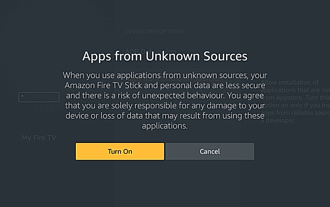 Enable Unknown Sources on the Amazon Fire Stick