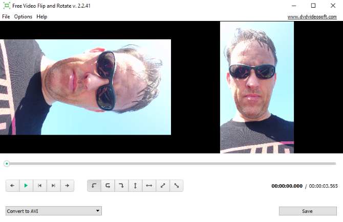 Free Video Flip and Rotate interface