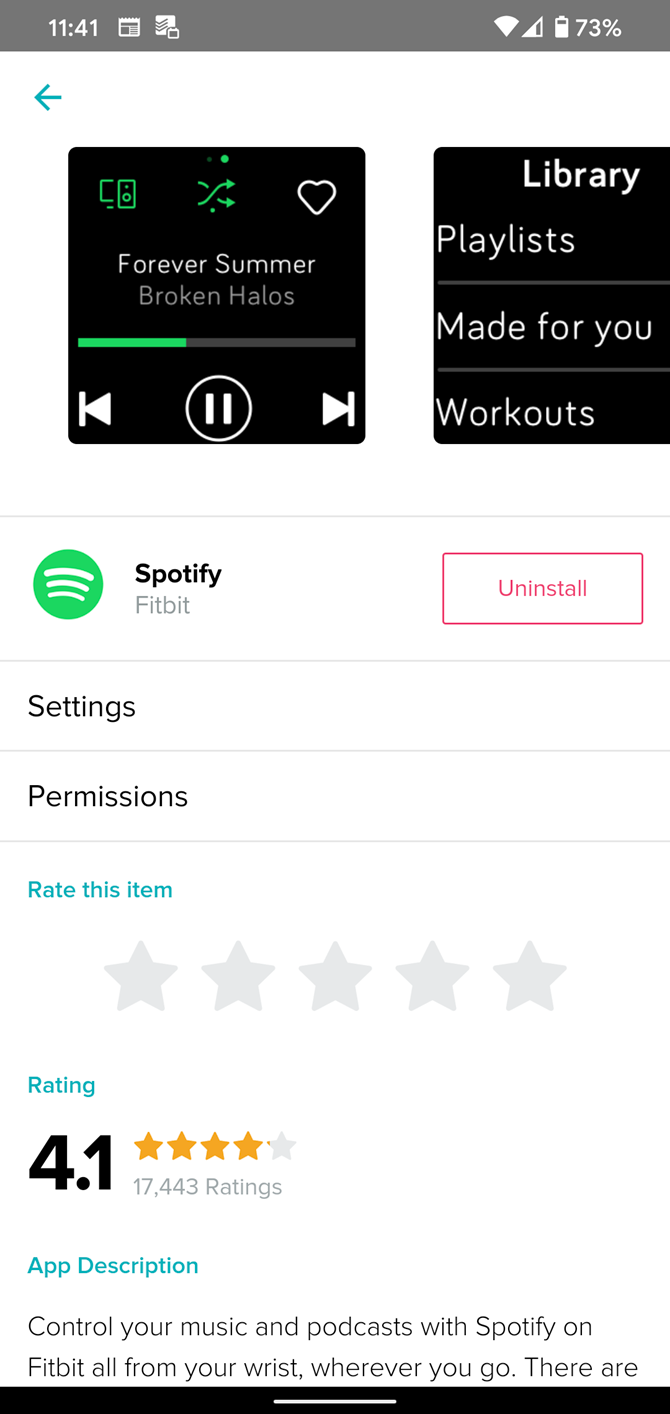 Fitbit Spotify Store Page