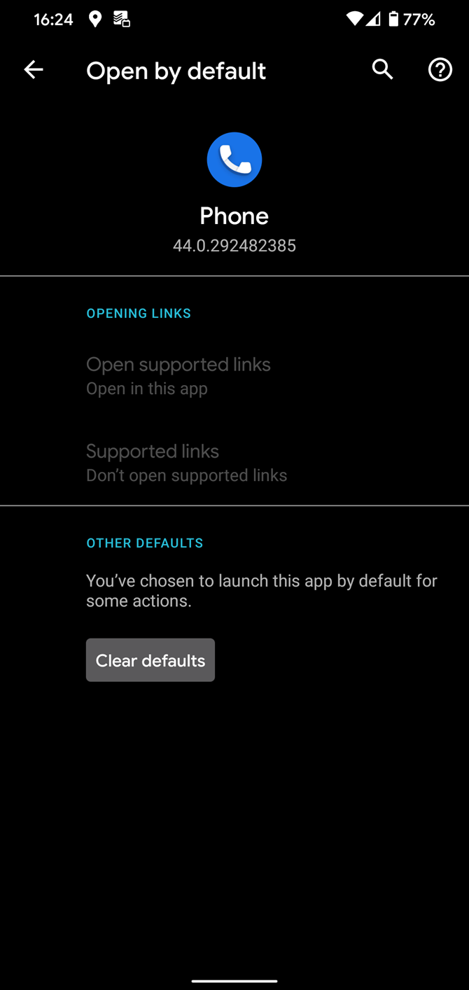 Android App Default Settings