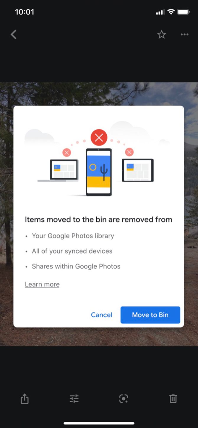 Delete Google Photos on iPhone