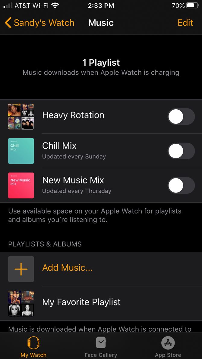 Add Music Playlist Watch