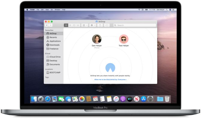 AirDrop in Finder on a Mac