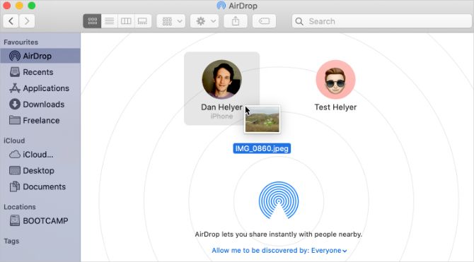 Drag and Drop for AirDrop in Finder