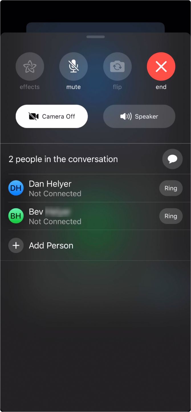 FaceTime Audio Group Call Settings