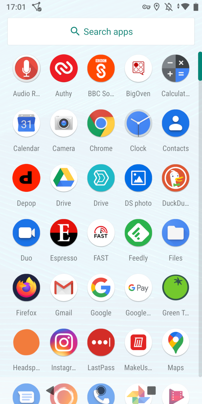 Fairphone 3 apps list