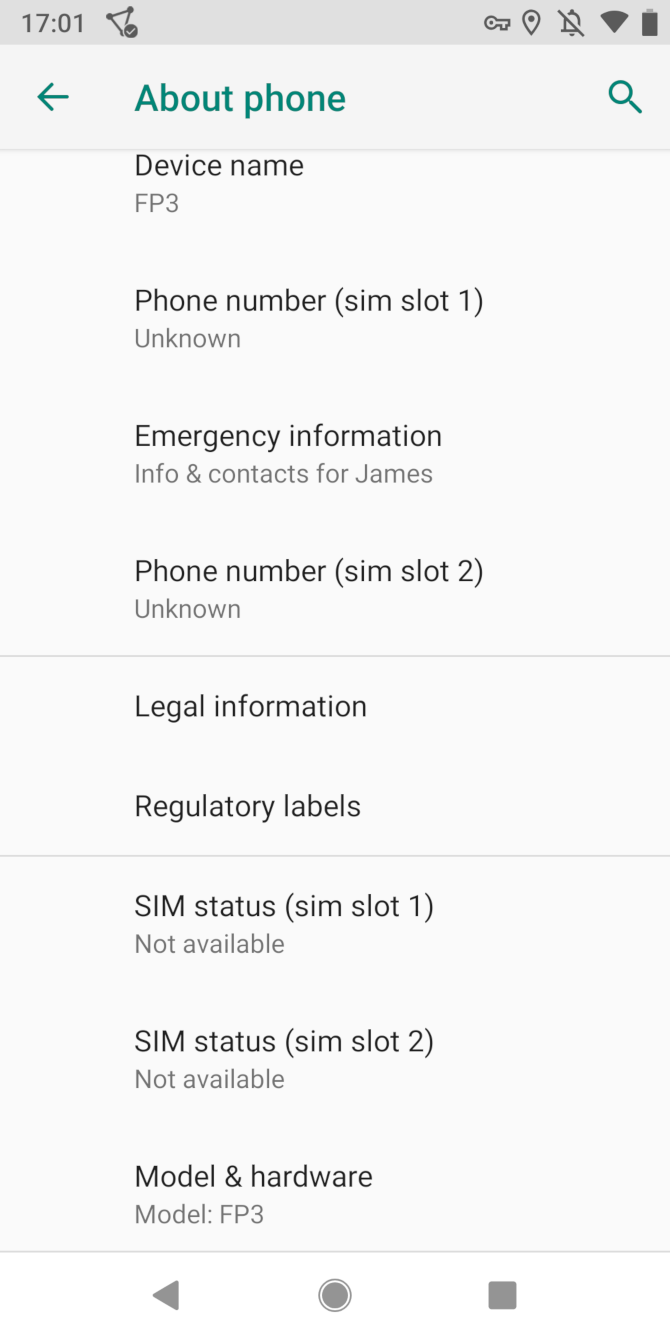 Fairphone 3 dual SIM status