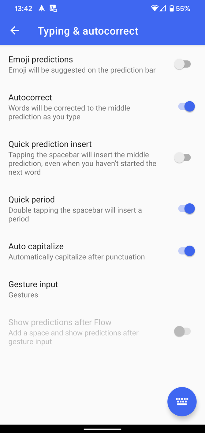 SwiftKey Android Autocorrect Toggle