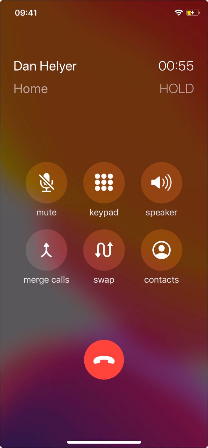 Two separate lines after conference call on an iPhone