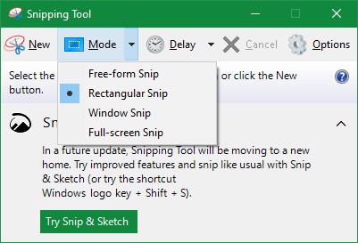 Windows Snipping Tool Home