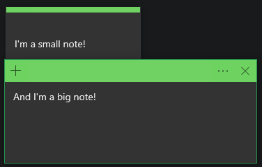 Windows Sticky Note Sizing